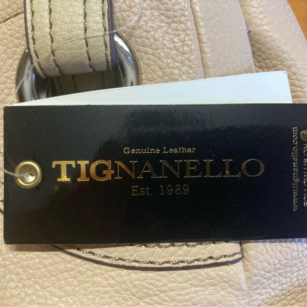 NEW Tignanello Pebble Shopper Cream Brûlée Handbag w/ Straps MSRP $149 - Picture 3 of 10